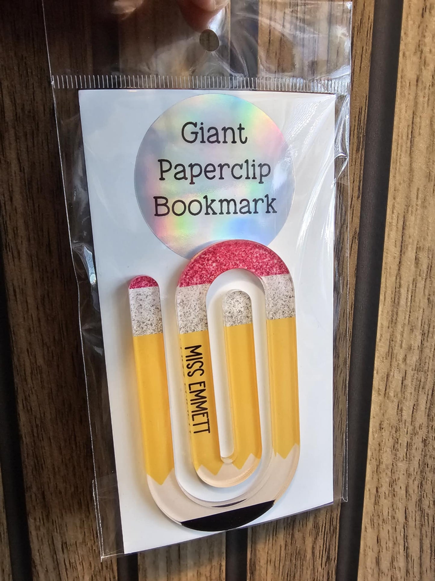 Personalised Teacher Giant Pencil Paperclip Bookmark