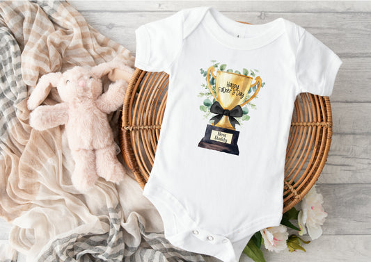 Happy Fathers Day Trophy Babygrow