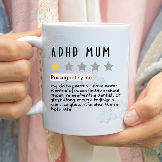 ADHD Mum Mug – Funny Relatable Gift for Mum – Parenting Humour Coffee Cup – Novelty Gift for ADHD Parents