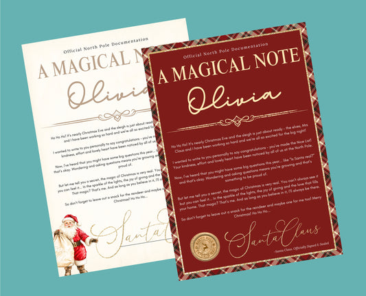 A Magical Note Personalised Christmas Letter - Various Styles