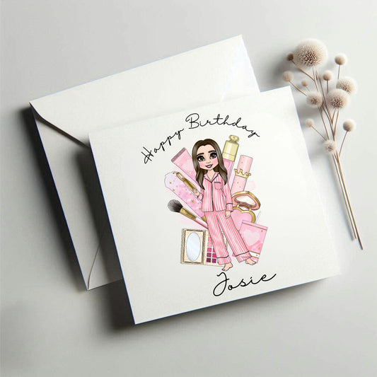 Make up girl Greetings Card