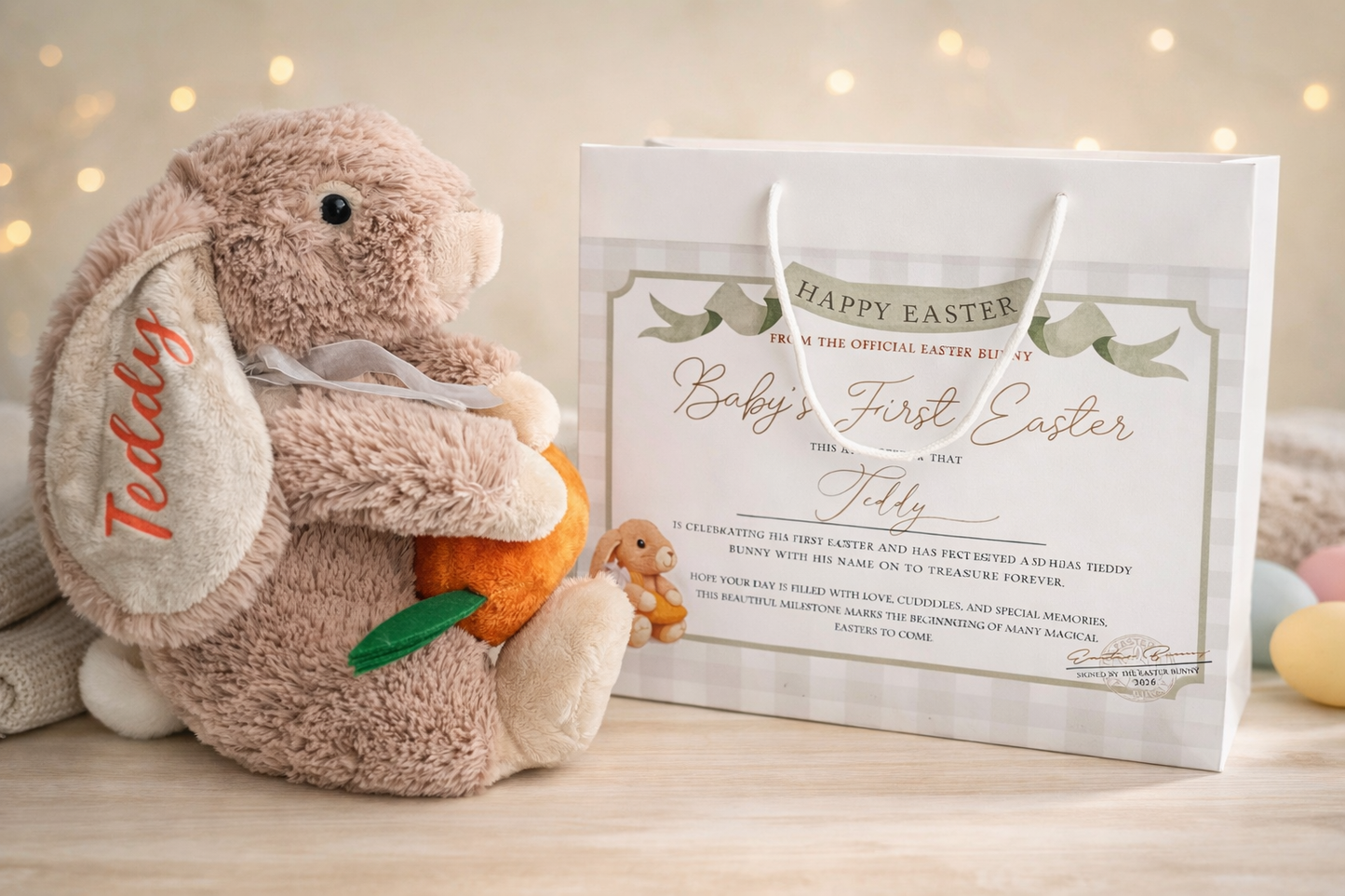Baby’s First Easter Personalised Bunny Gift Set