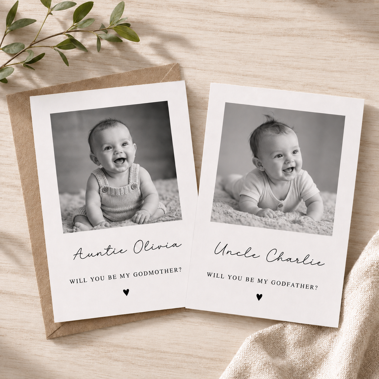 Personalised Will You Be My Godparent Postcard size a6, Godparent invite.