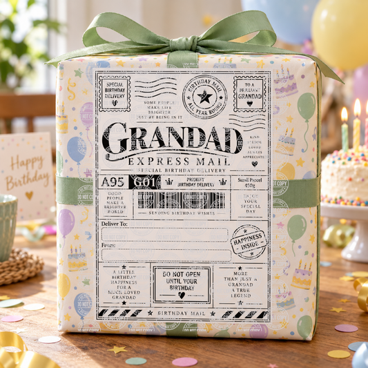 Personalised Grandad Birthday Express Mail Sticker Labels