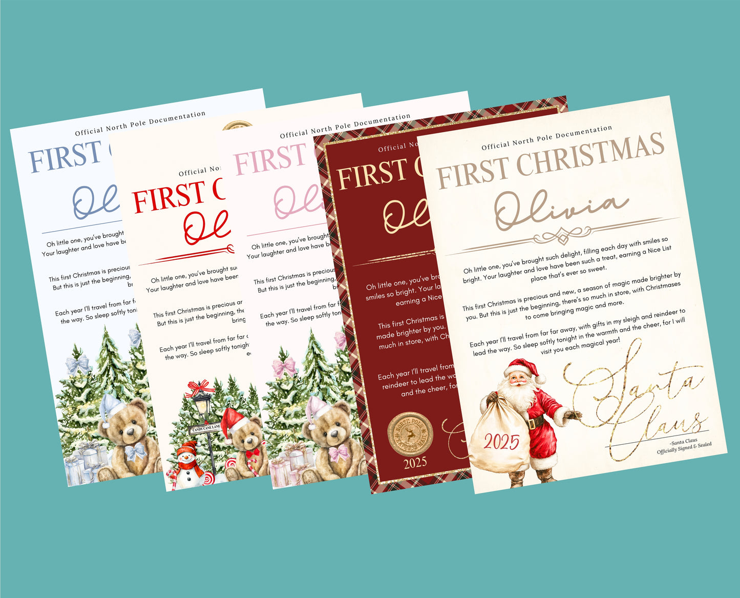 First Christmas Personalised Christmas Letter - Various Styles