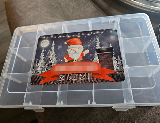 Personalised Multi Section Father Christmas Design Snack box