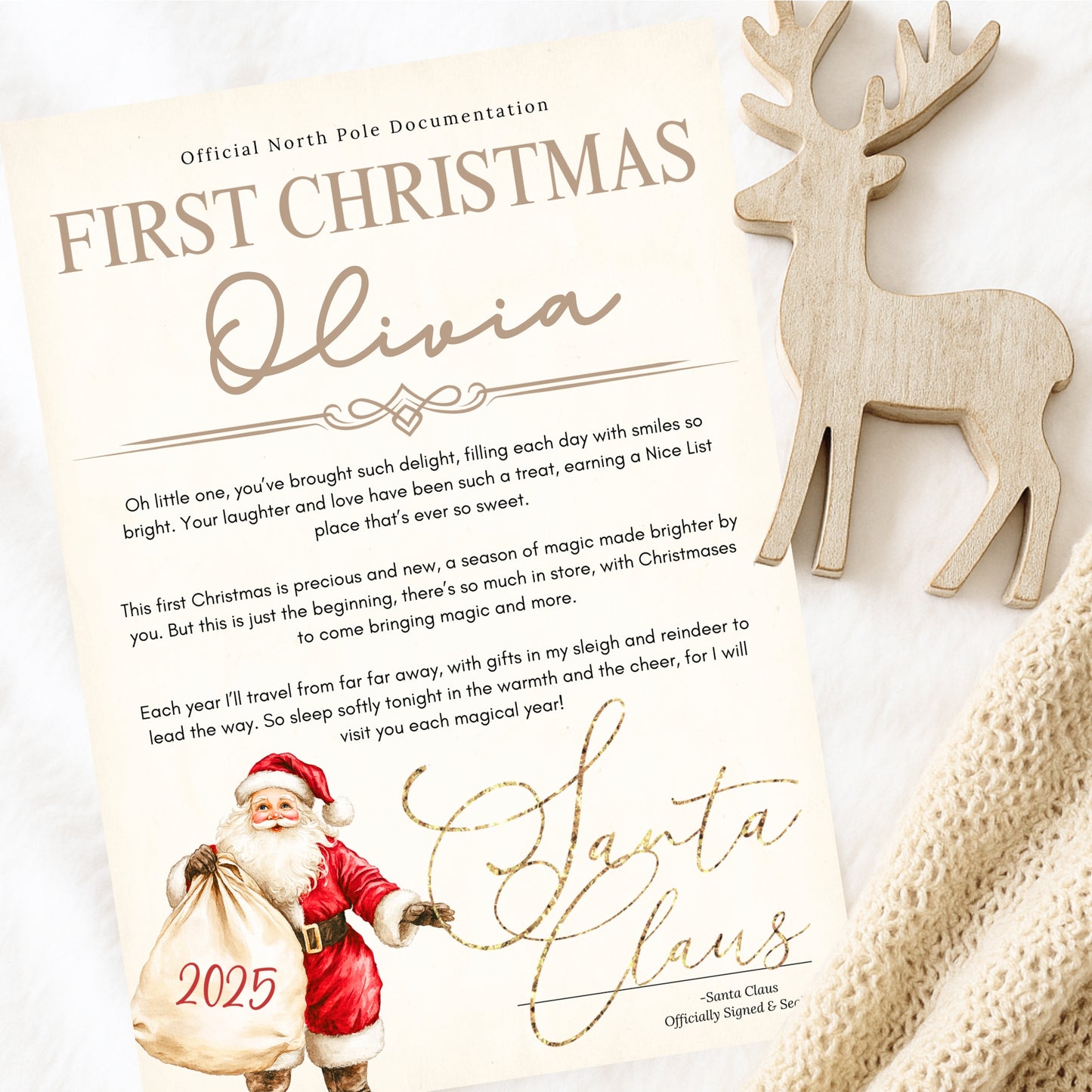 First Christmas Personalised Christmas Letter - Various Styles
