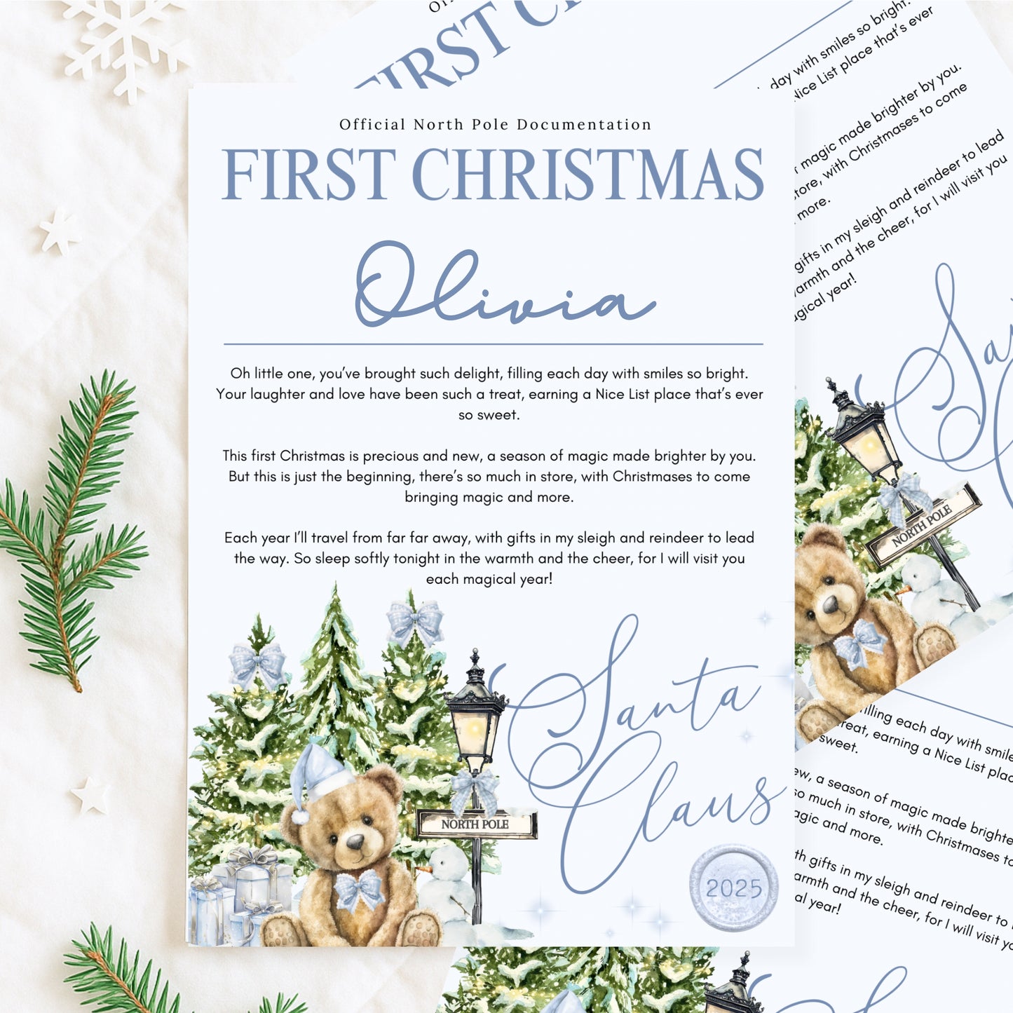 First Christmas Personalised Christmas Letter - Various Styles