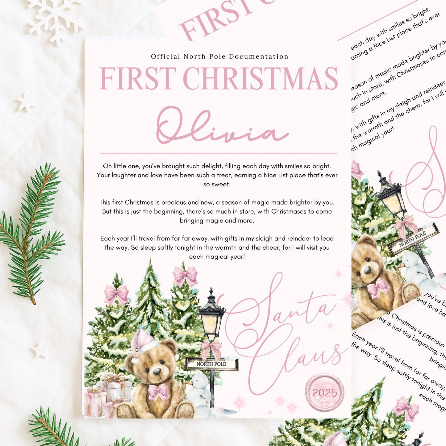 First Christmas Personalised Christmas Letter - Various Styles