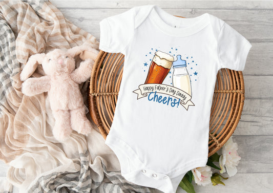 Happy Fathers Day Daddy - Cheers Babygrow