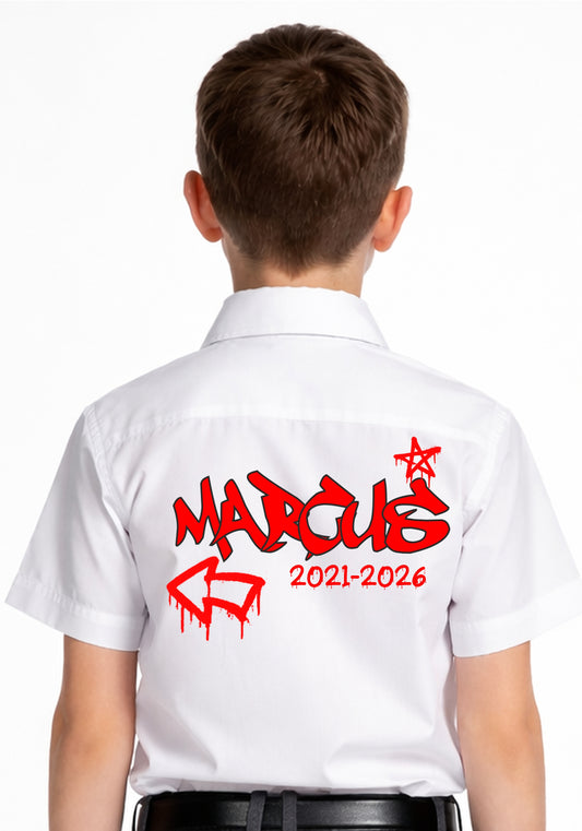 Leavers Shirt Design Arrow Graffiti - Print only