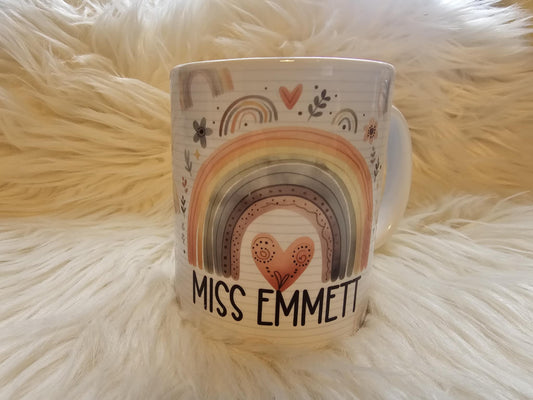 Personalised Teacher Rainbow Mug