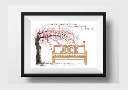Bench Personalised Print or Frame