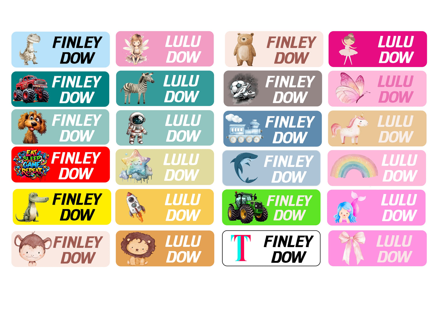 Name labels for children's clothing