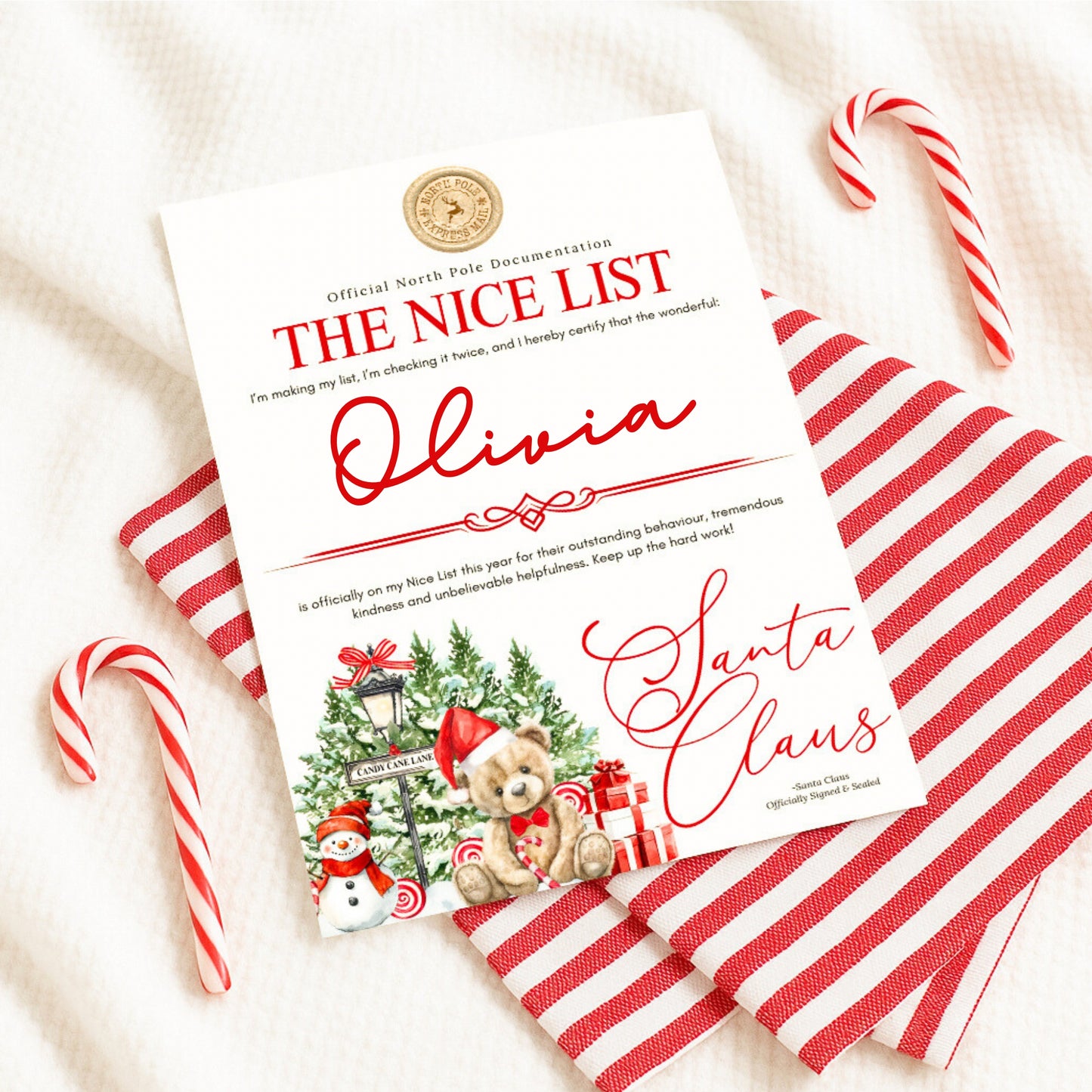 The Nice List Personalised Christmas Letter - Various Styles