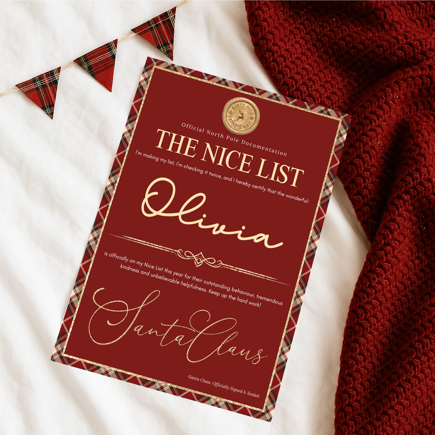 The Nice List Personalised Christmas Letter - Various Styles