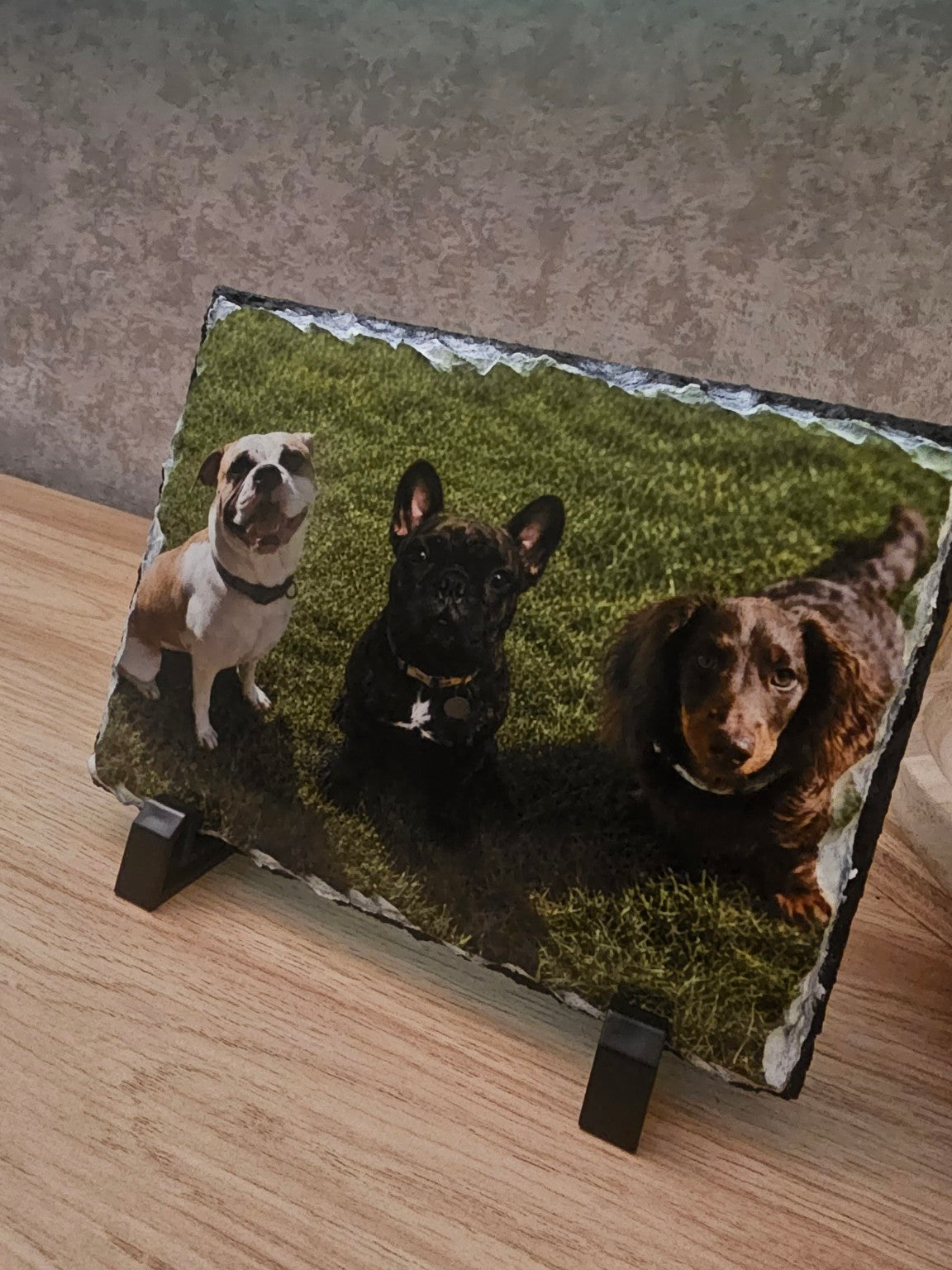 Personalised 14x19cm gloss photo slate with pet photo