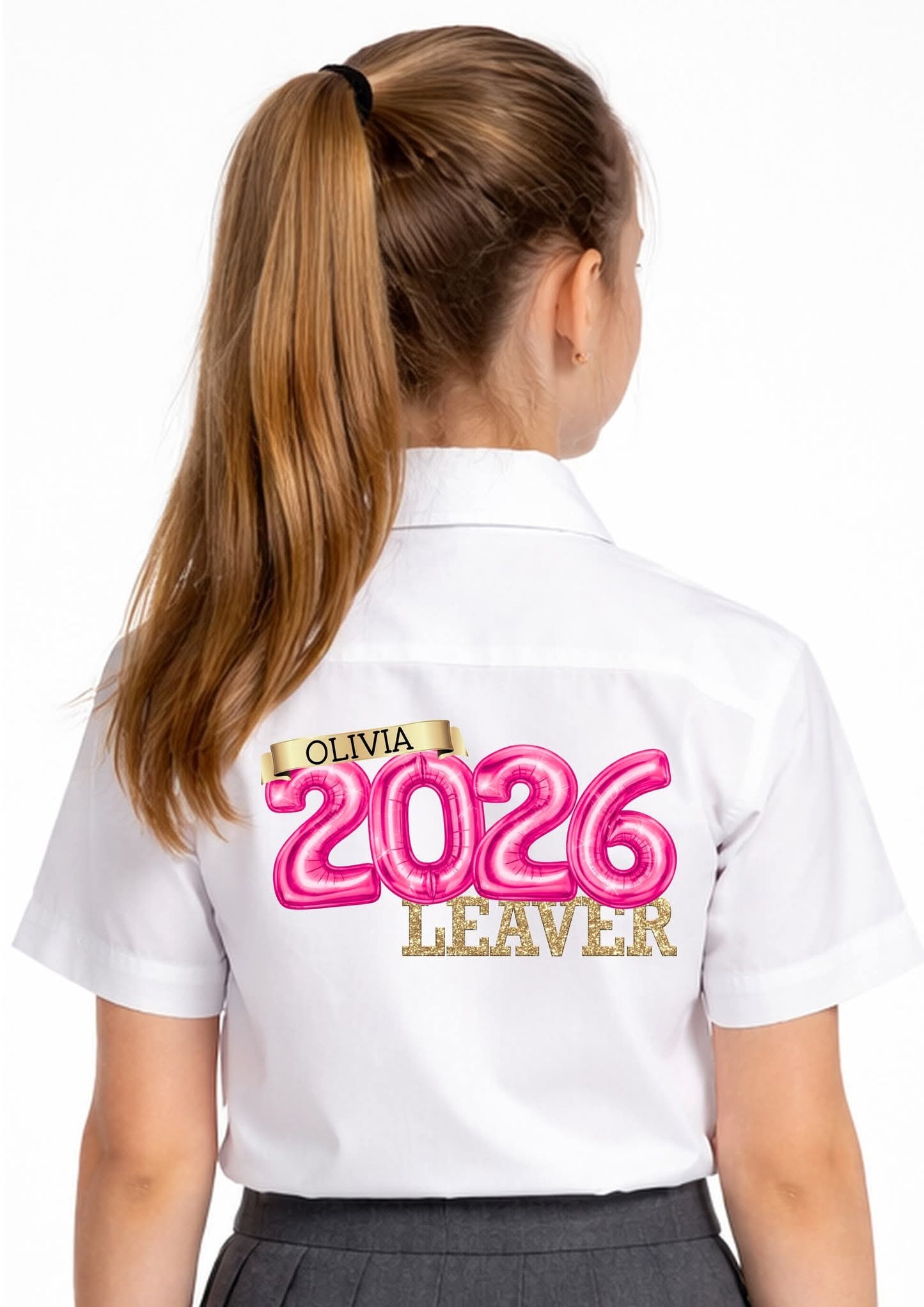 Personalised Balloon Leavers Shirt Design in various colours - Print only