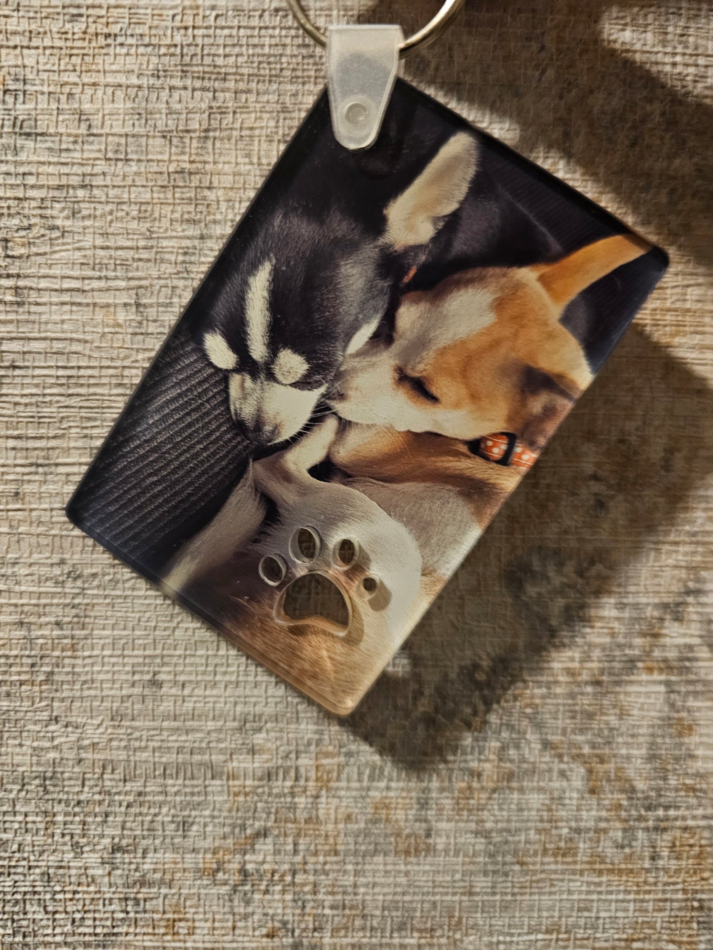 Dog or cat personalised photo keyring