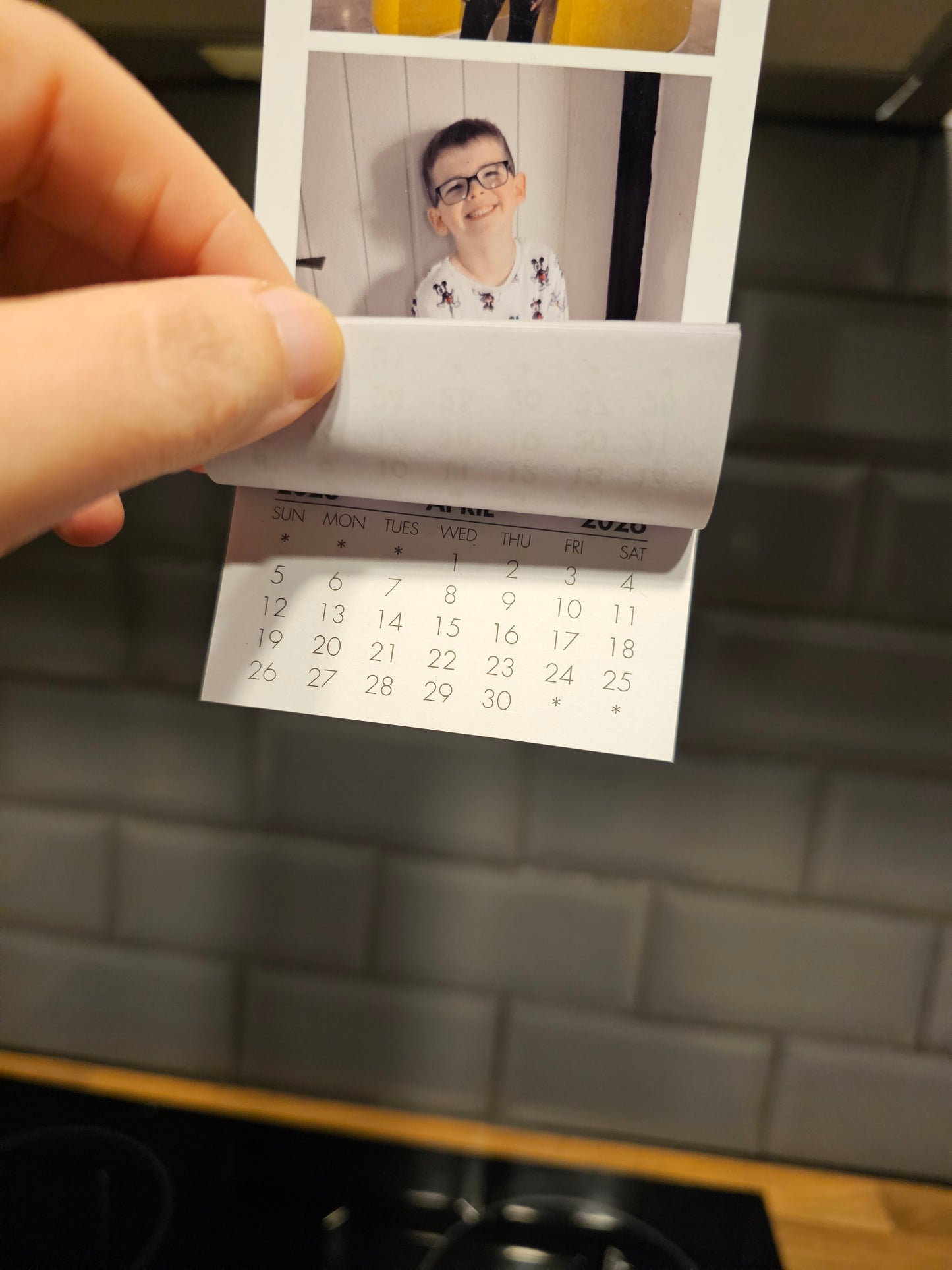 Large Personalised Photo Fridge Magnet with calendar