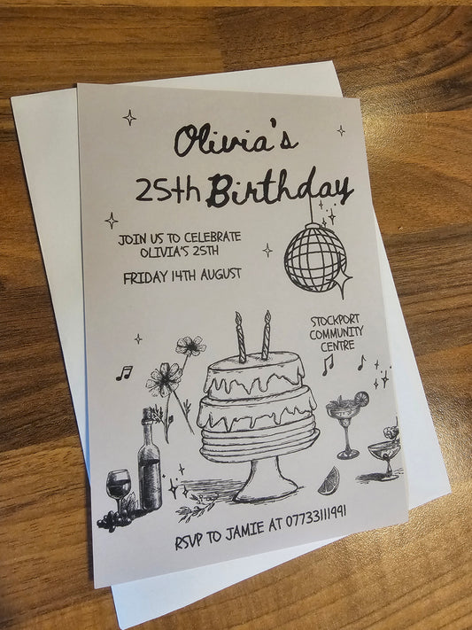 Retro Birthday Invites