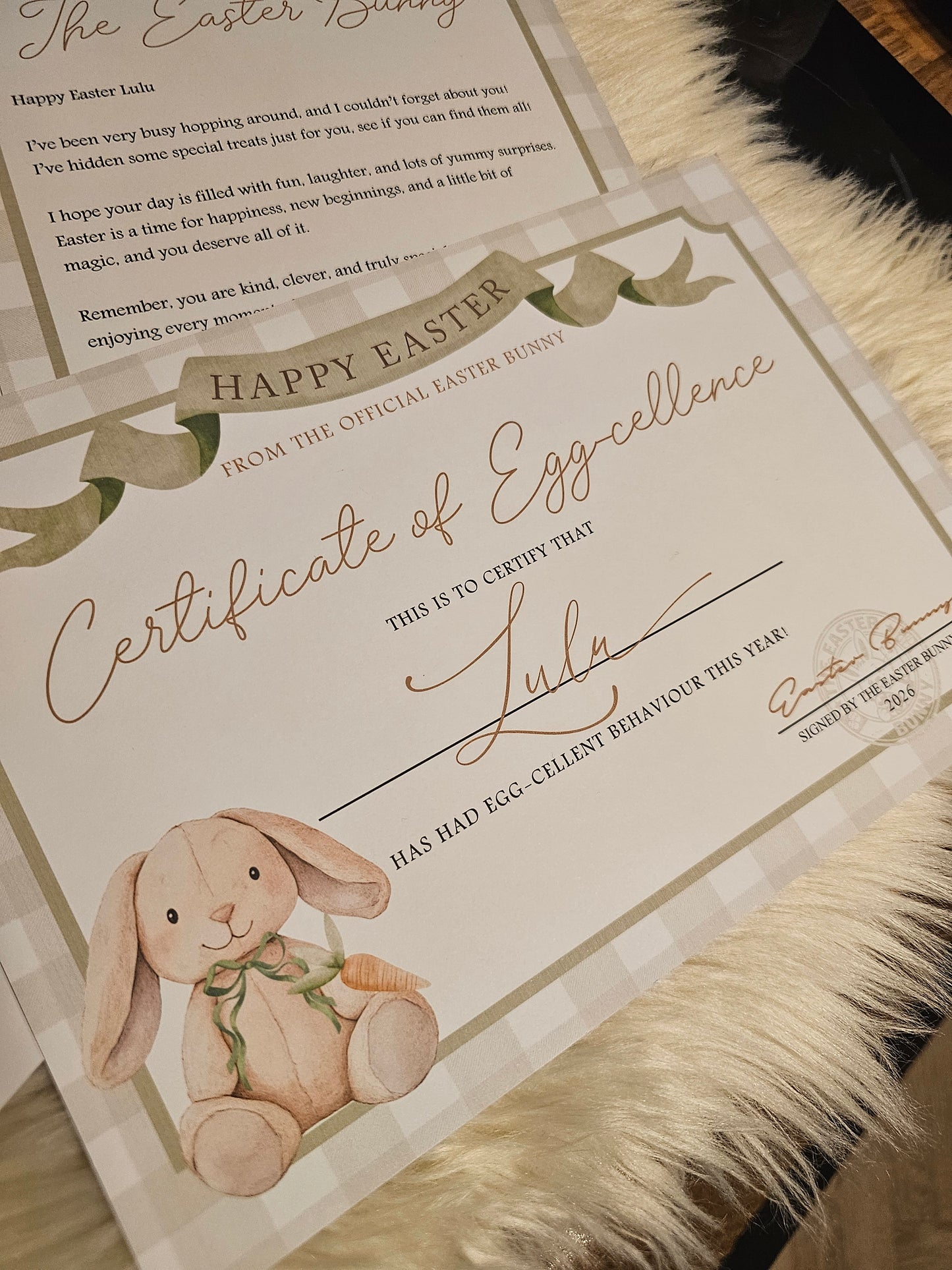 Personalised Easter Letter and Certificate Set