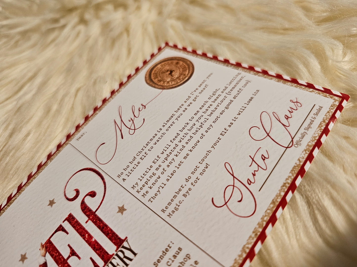 Personalised Elf Postcard