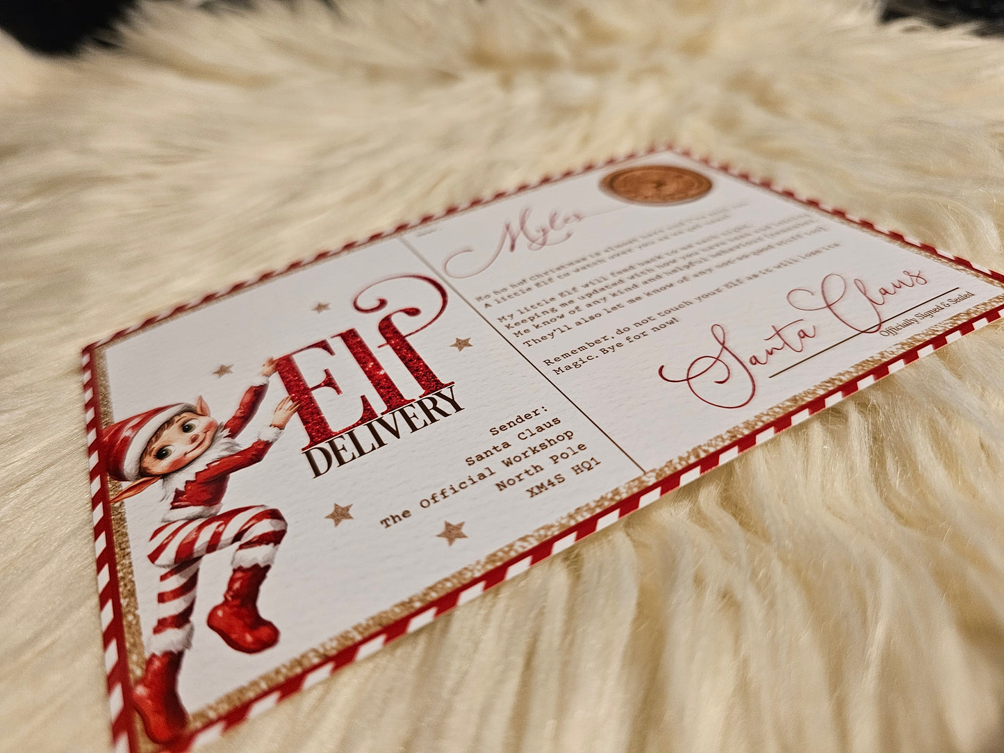 Personalised Elf Postcard