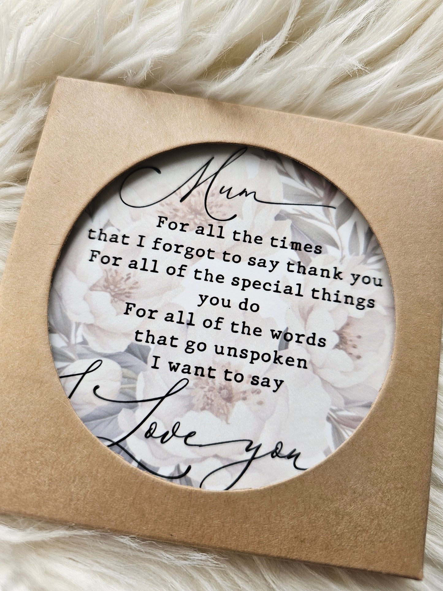 Personalised Thank You Ceramic Coaster – Floral Mother’s Day Gift