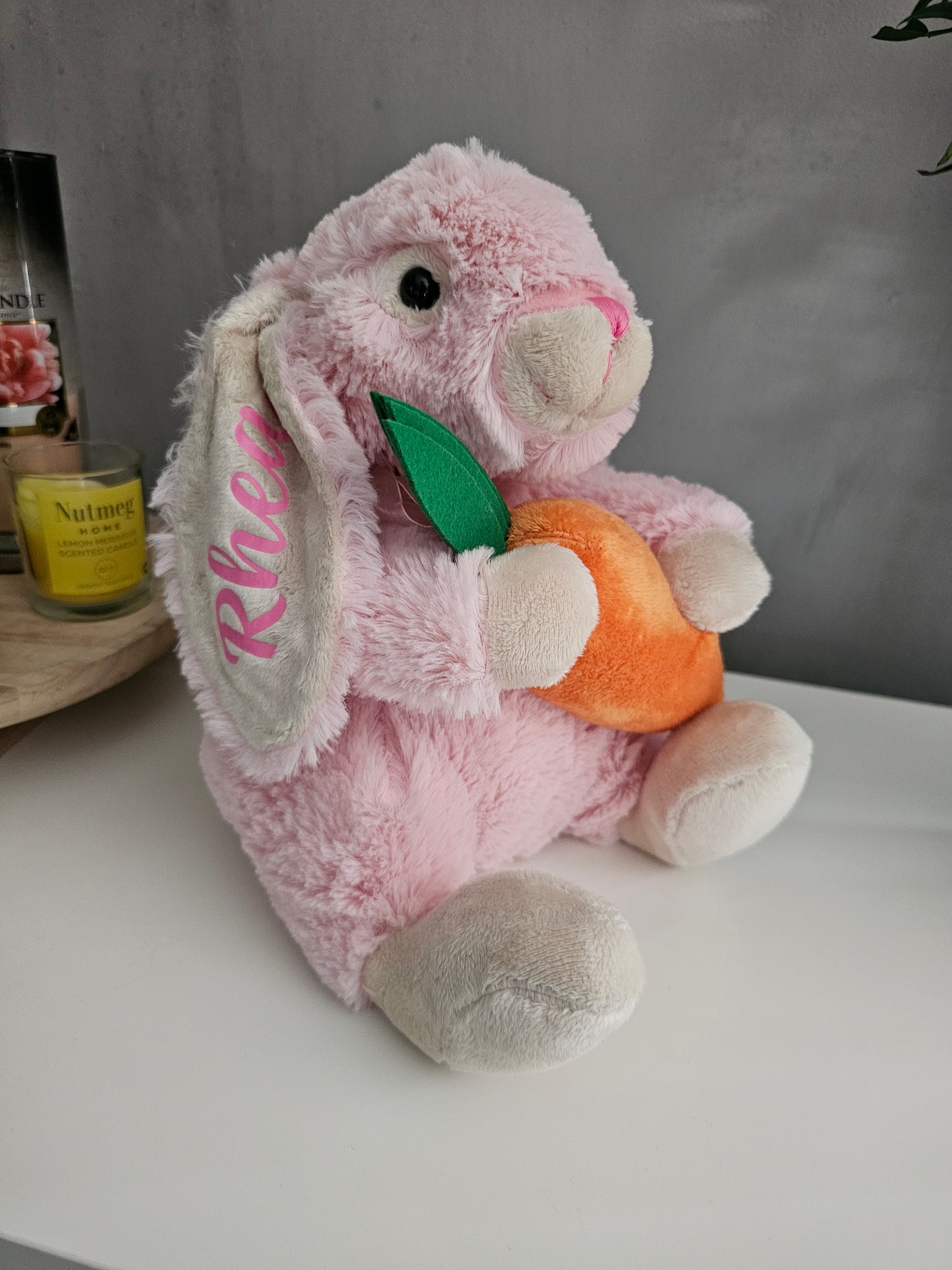 Personalised Easter Bunny - Available in tan or pink.