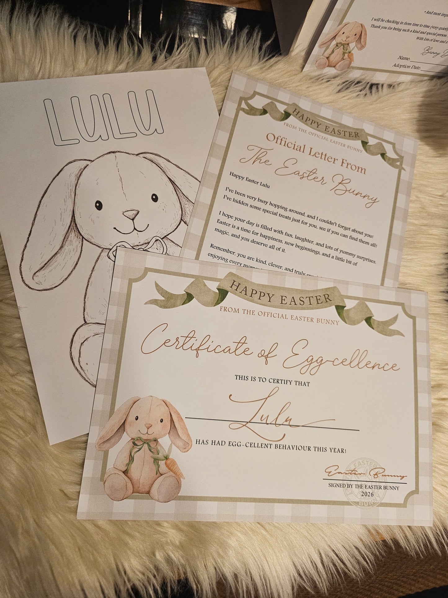 Personalised Easter Letter and Certificate Set