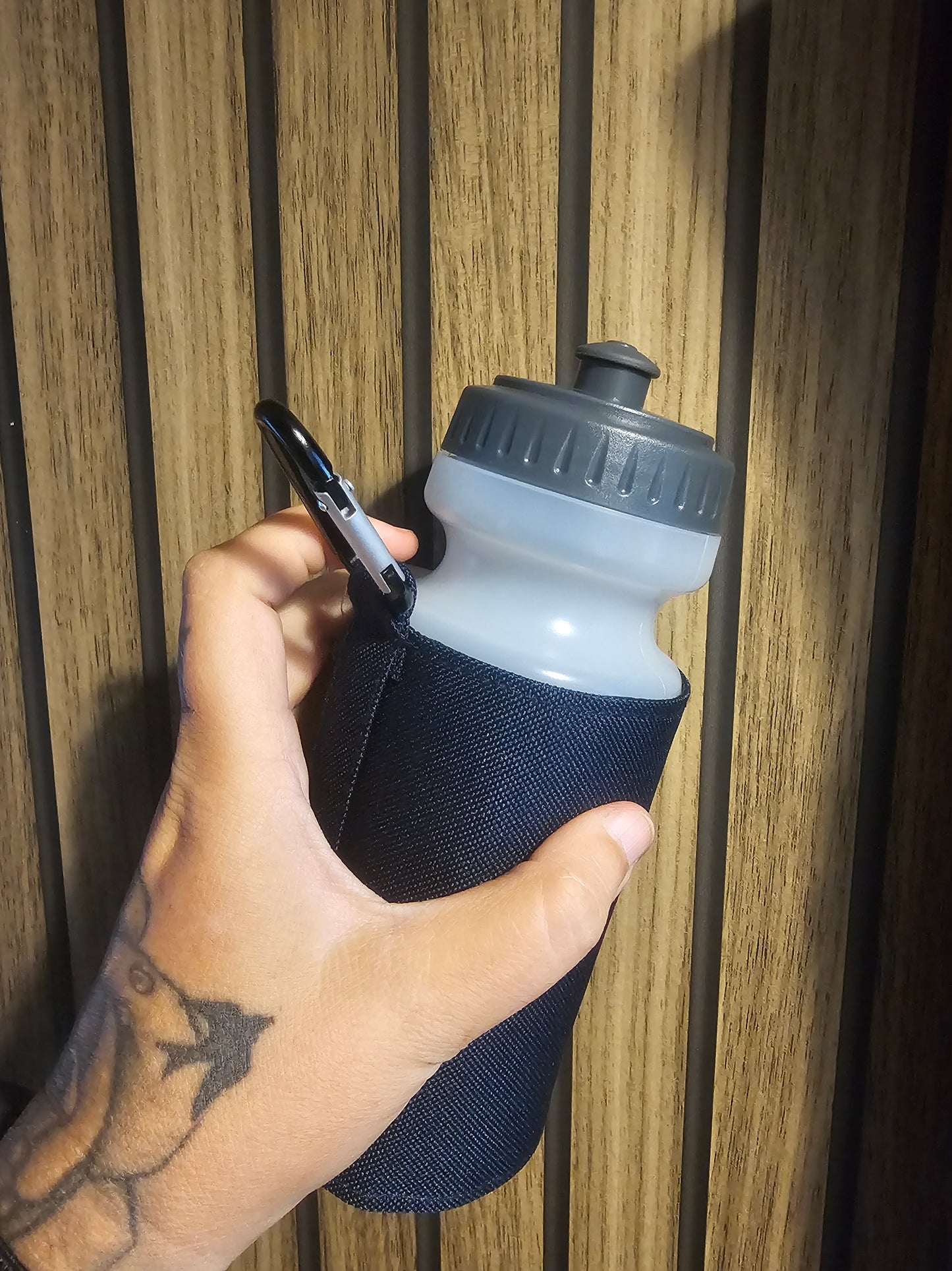 Personalised plastic drink bottle with cover