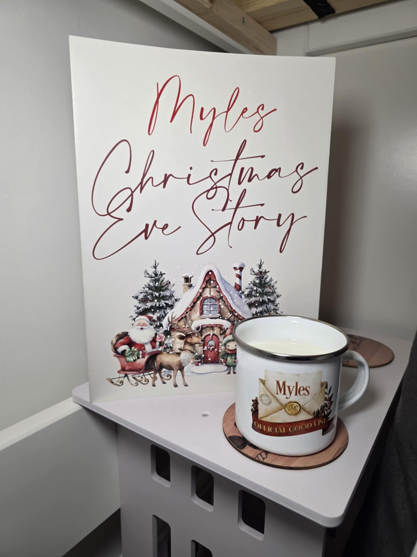 Personalised Enamel Christmas Envelope Mug