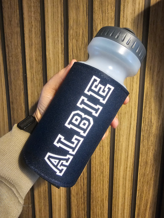 Personalised plastic drink bottle with cover