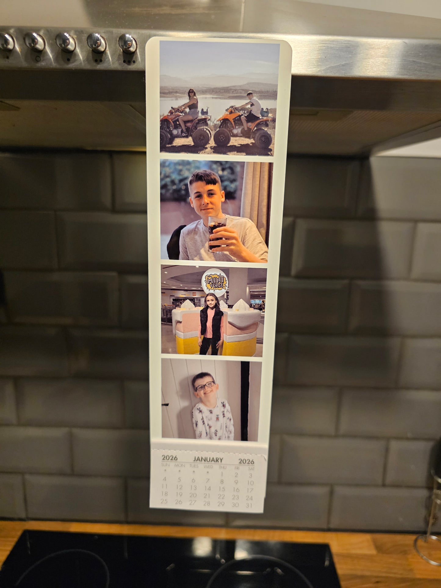 Large Personalised Photo Fridge Magnet with calendar