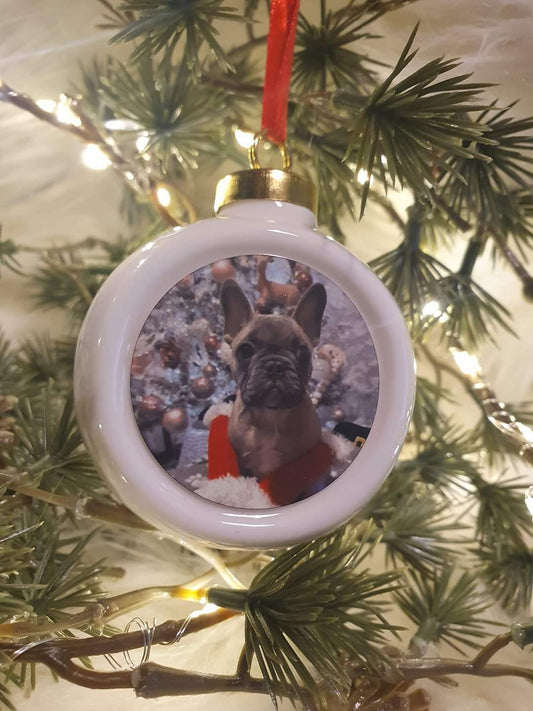 Ceramic Bauble Printed With Your Photo.