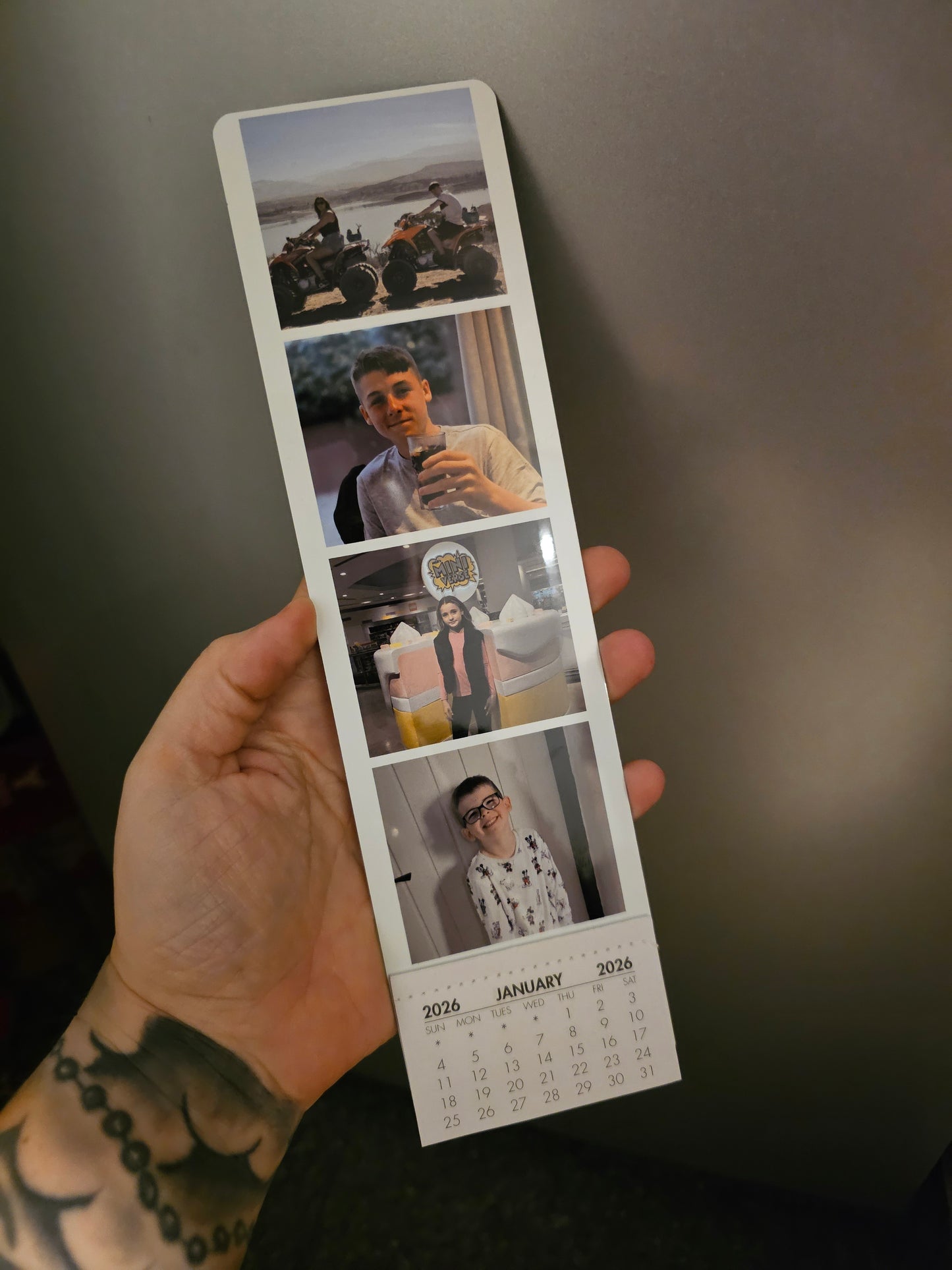 Large Personalised Photo Fridge Magnet with calendar