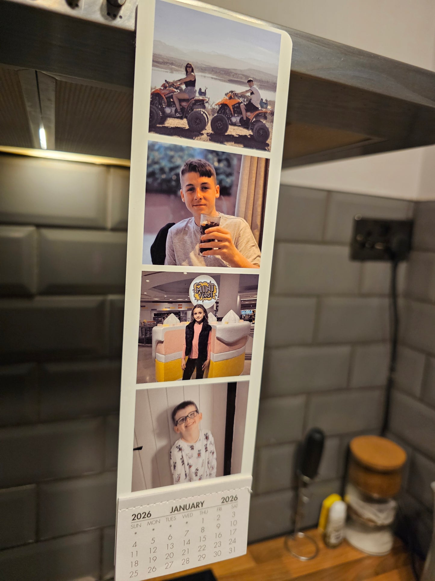 Large Personalised Photo Fridge Magnet with calendar