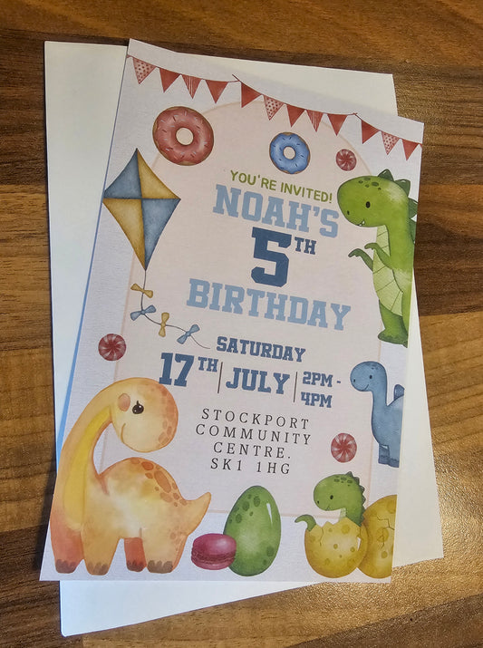 Dinosaur Birthday Invites