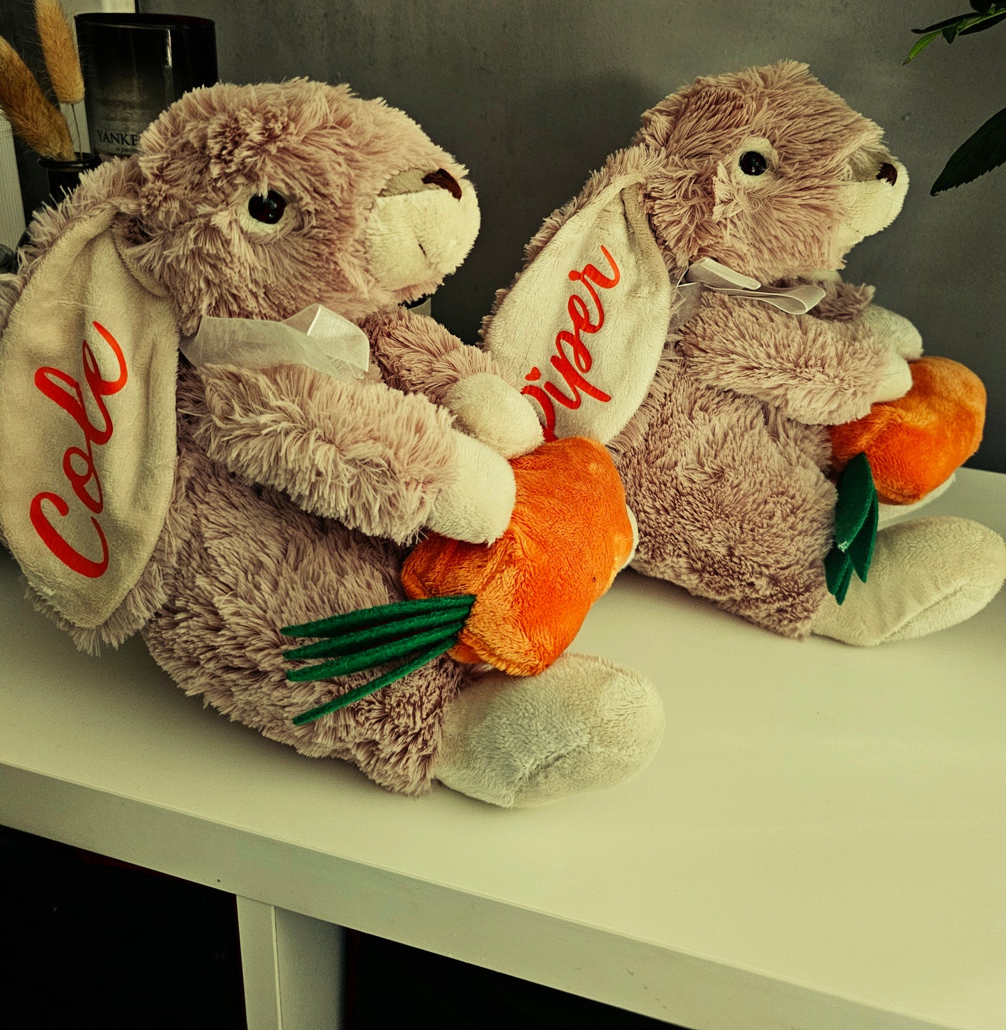 Personalised Easter Bunny - Available in tan or pink.