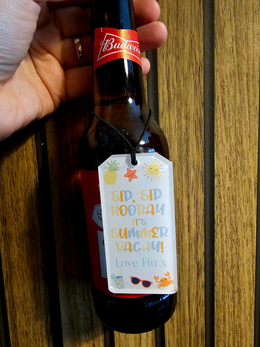 Teacher Drink Bottle Holiday Tag