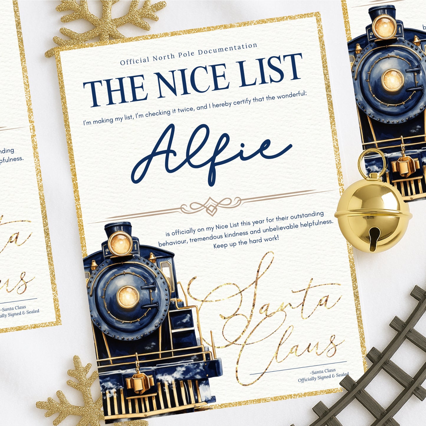 Nice List Personalised Christmas Letter - Trains