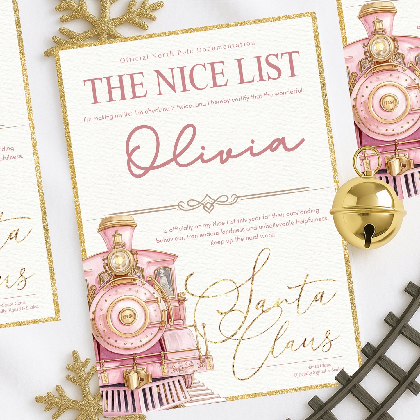 Nice List Personalised Christmas Letter - Trains